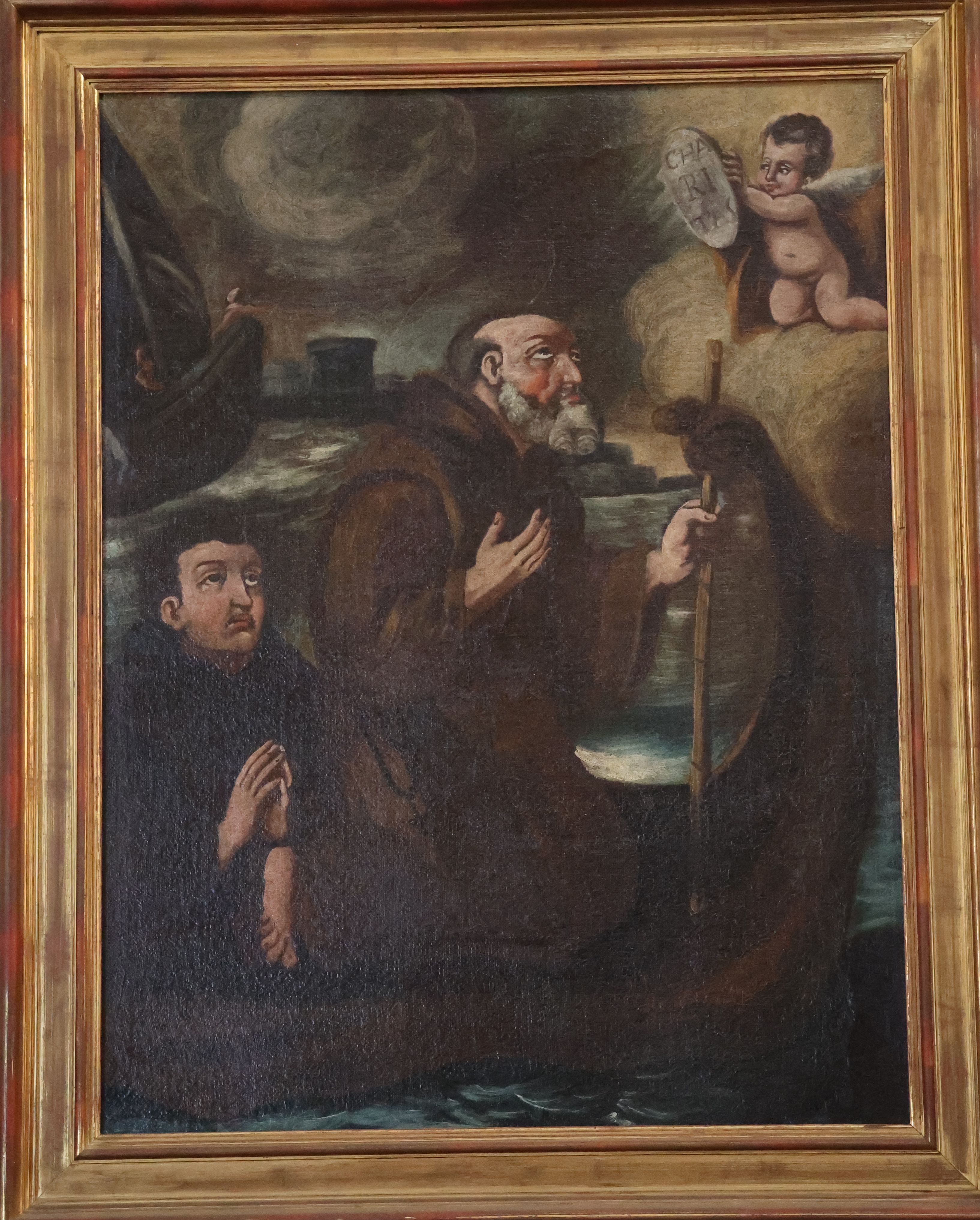 Saint François de Paule traversant le détroit de Messine sur son manteau