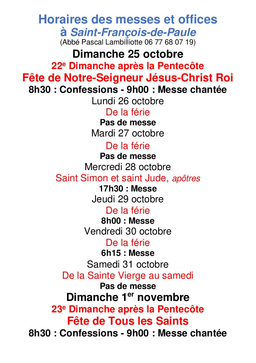 Agenda du 25 10 2026