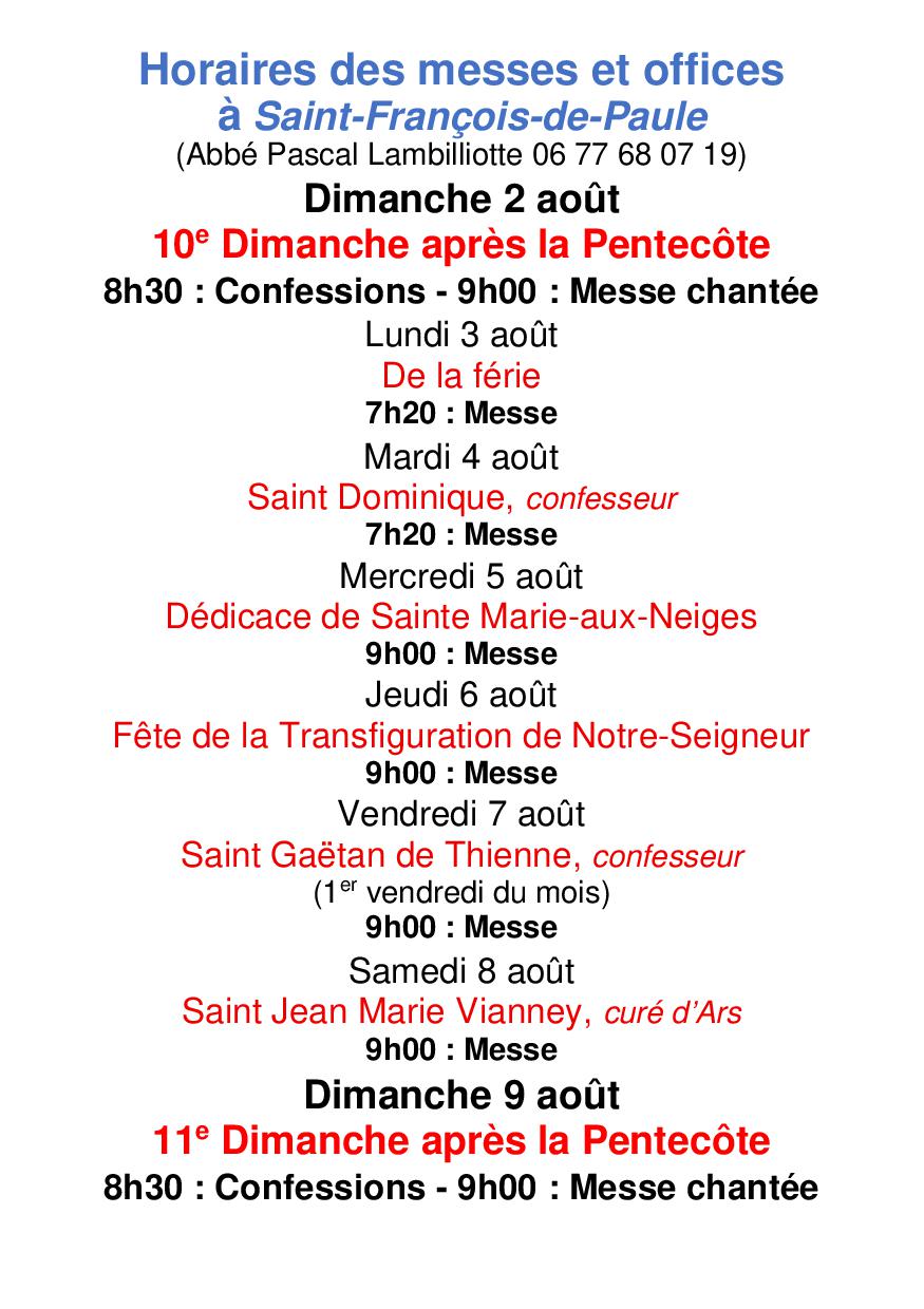 Agenda du 02 08 2026
