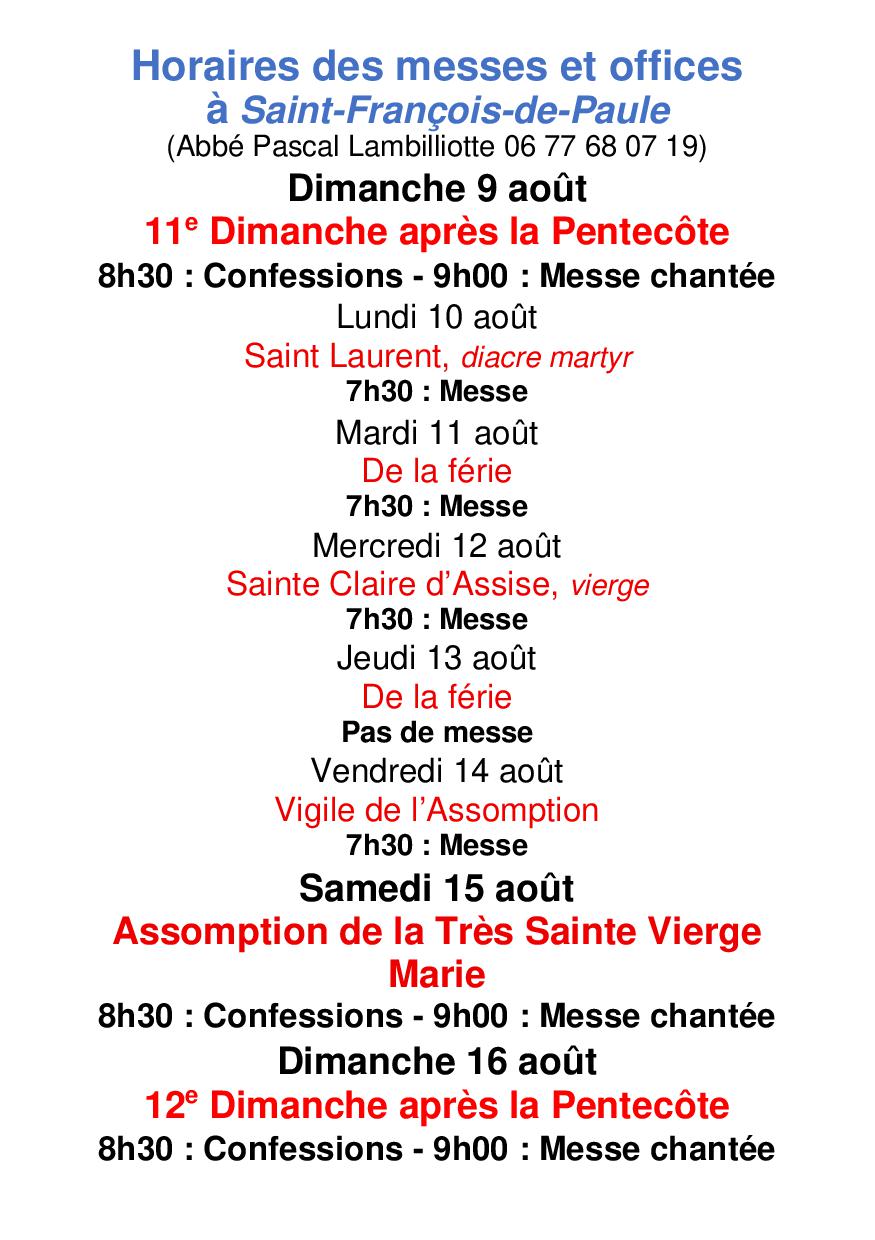 Agenda du 09 08 2026