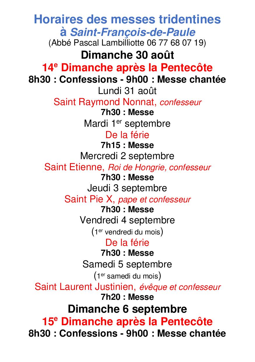 Agenda du 30 08 26